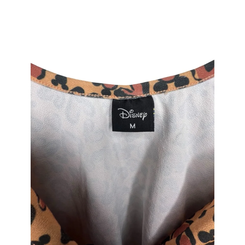 Disney Brown And Black Micky Mouse Leopard Print Bralette Crop Top - Picture 3 of 4